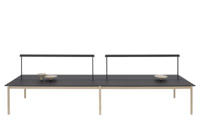 Linear-system-table-config-2-black-laminate-oak-w-accessories-lighting-Muuto-5000x3750-hi-res